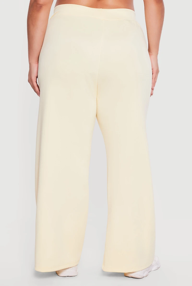 Plus Side Stripe Wide Leg Active Pants