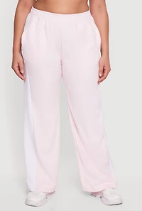 Plus Side Striped Pants with Zip Pockets