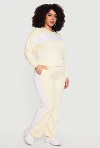 Plus Side Striped Pants with Zip Pockets