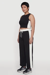 Plus Contrast Trim Crop Top