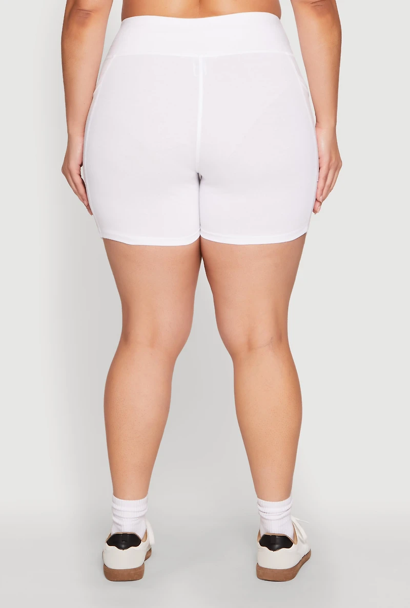 Plus Side Pocket Biker Shorts