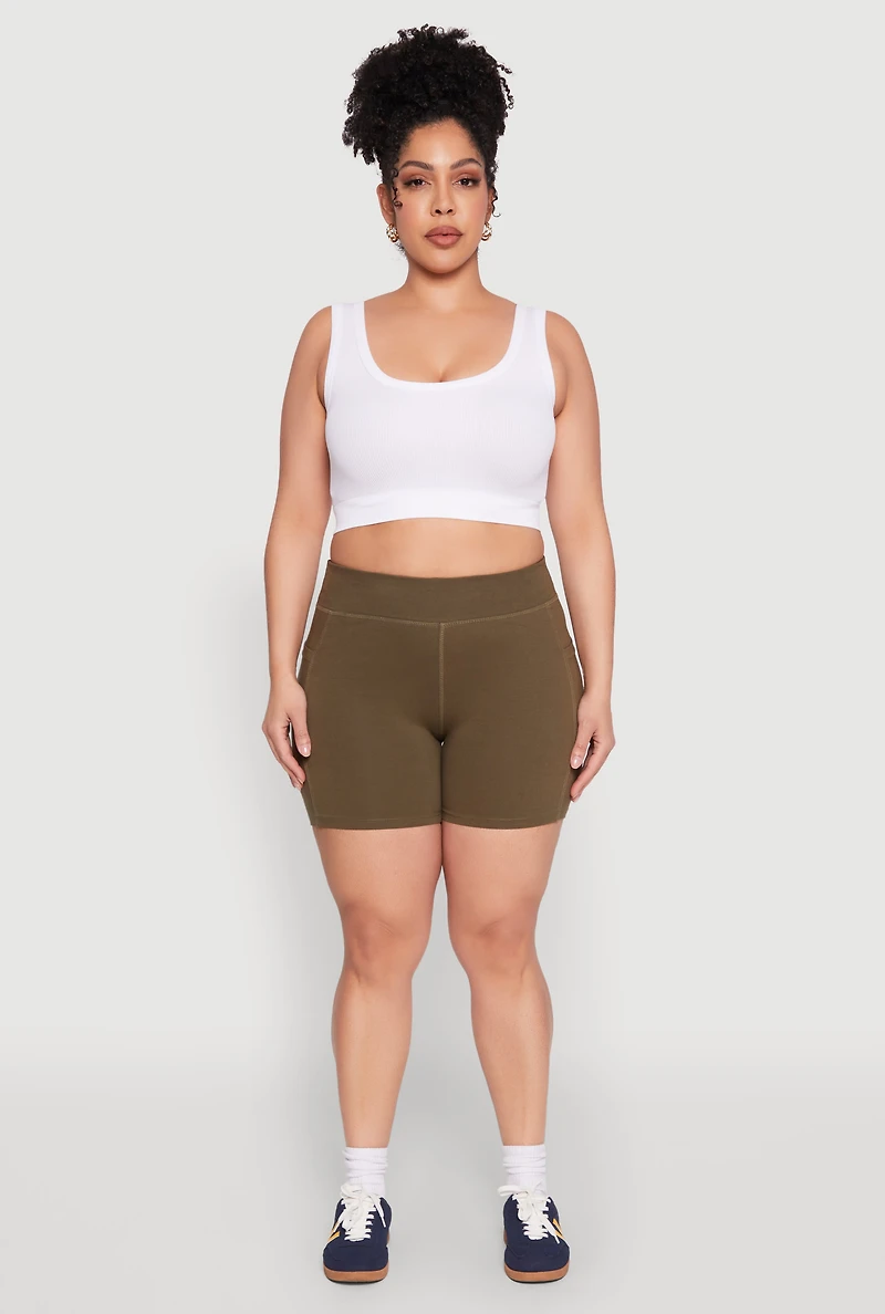 Plus Side Pocket Biker Shorts