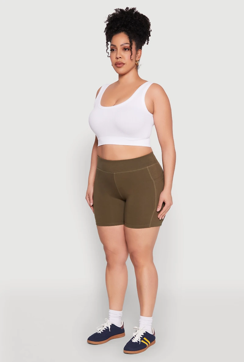 Plus Side Pocket Biker Shorts