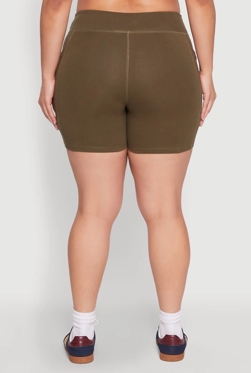 Plus Side Pocket Biker Shorts