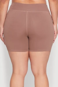 Womens Plus Side Pocket Biker Shorts, 1X