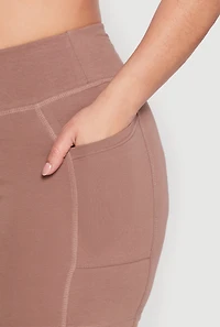 Womens Plus Side Pocket Biker Shorts,