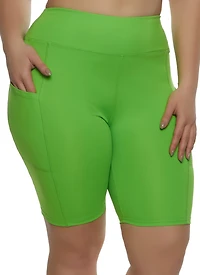 Plus Basic Pocket Biker Shorts