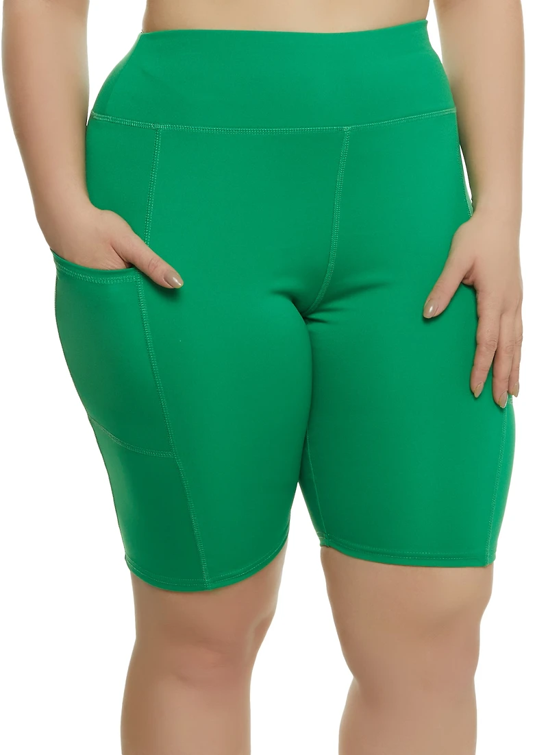 Plus Basic Pocket Biker Shorts