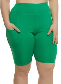 Plus Basic Pocket Biker Shorts