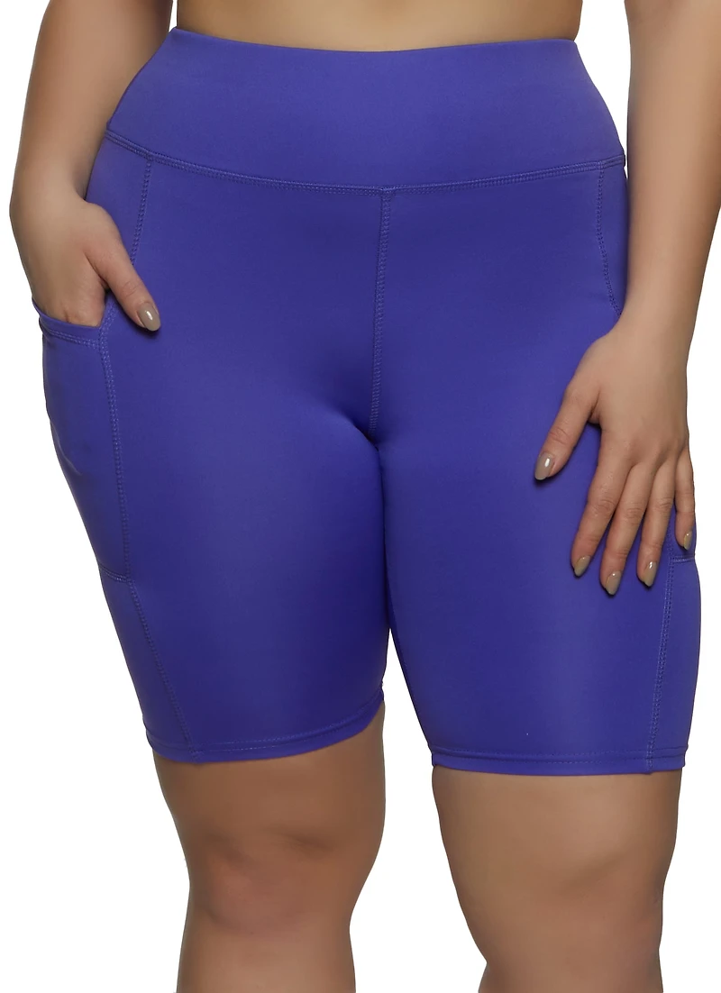 Plus Basic Pocket Biker Shorts