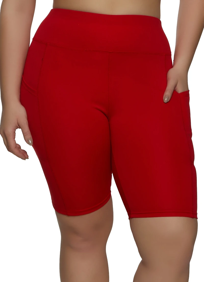 Plus Basic Pocket Biker Shorts