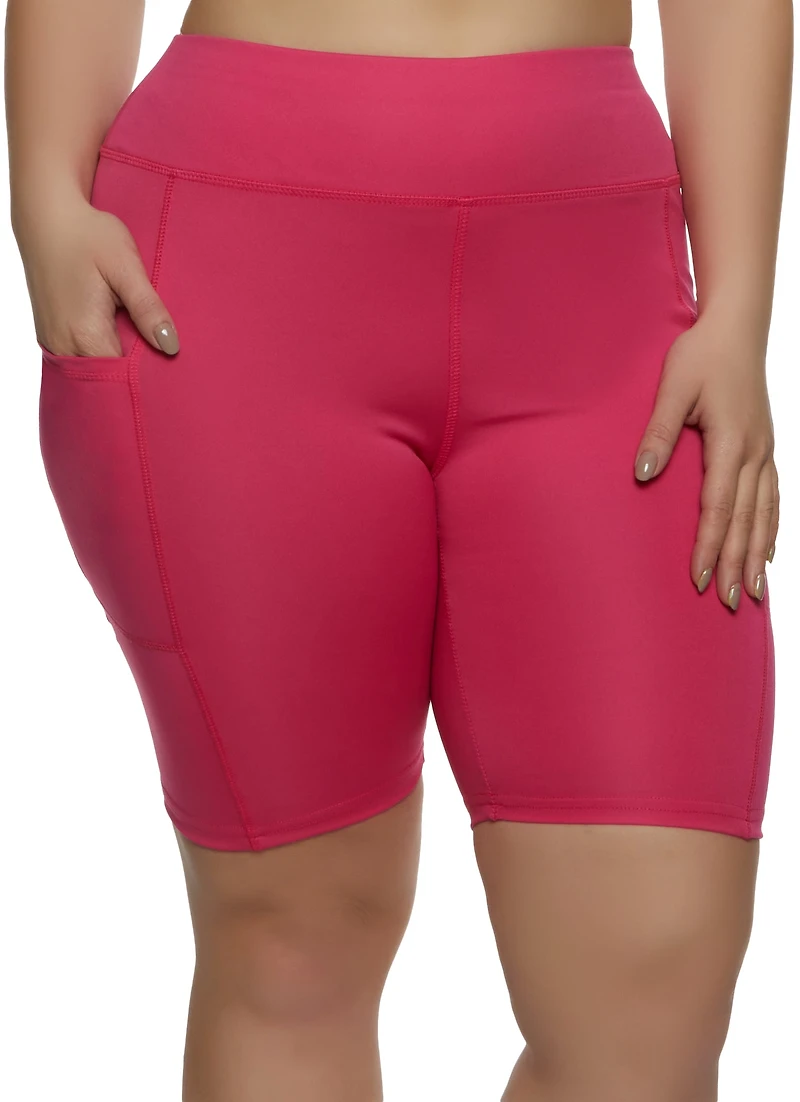 Plus Basic Pocket Biker Shorts