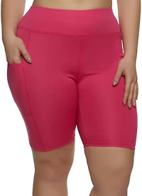 Plus Basic Pocket Biker Shorts