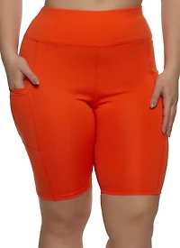 Plus Basic Pocket Biker Shorts