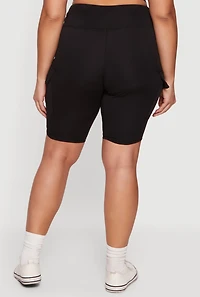 Plus High Waisted Cargo Bike Shorts