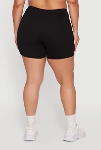 Plus High Waisted Bike Shorts with Side Pockets