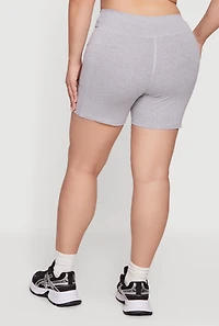 Plus High Waisted Bike Shorts with Side Pockets