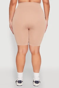 Womens Plus Seamless High Waist Bike Shorts,