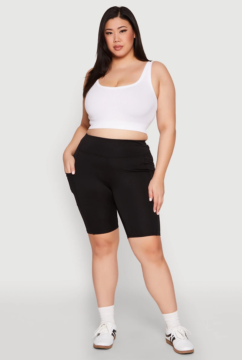 Plus Spandex Biker Shorts