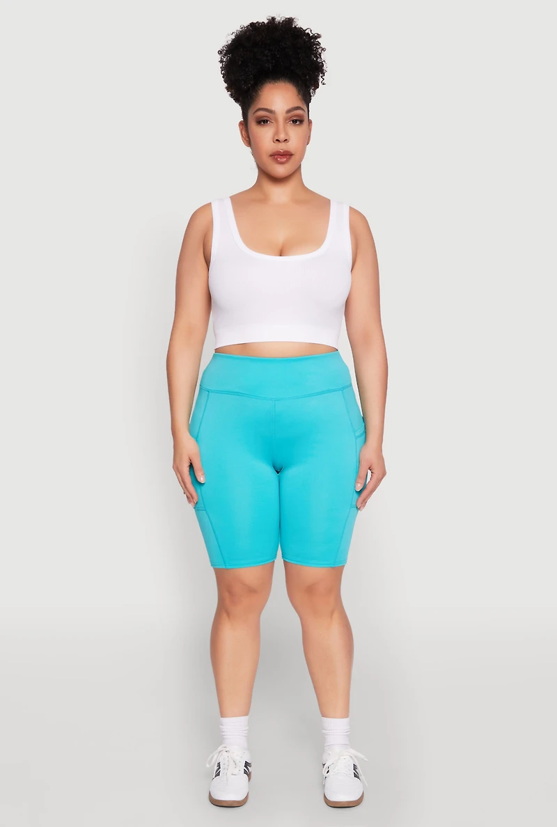 Plus Spandex Biker Shorts