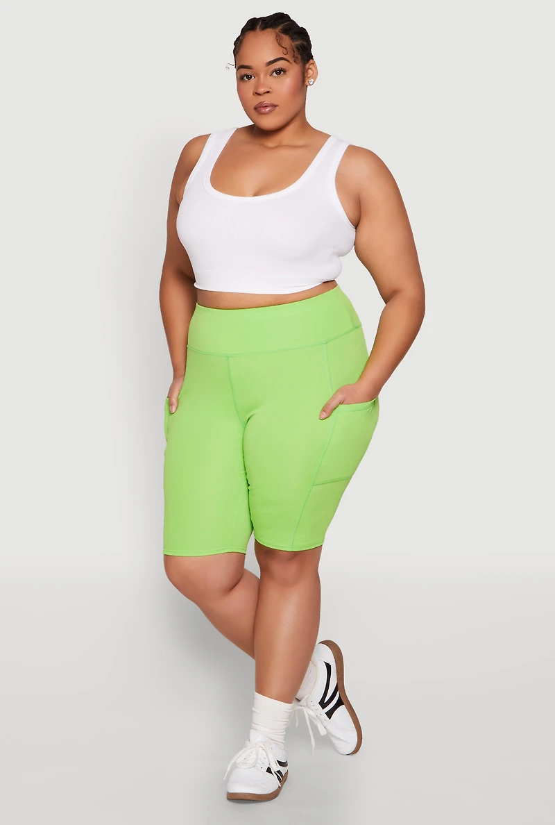 Plus Spandex Biker Shorts