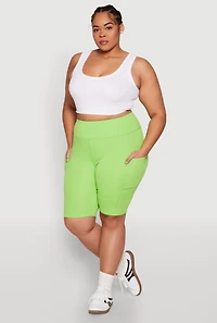 Plus Spandex Biker Shorts