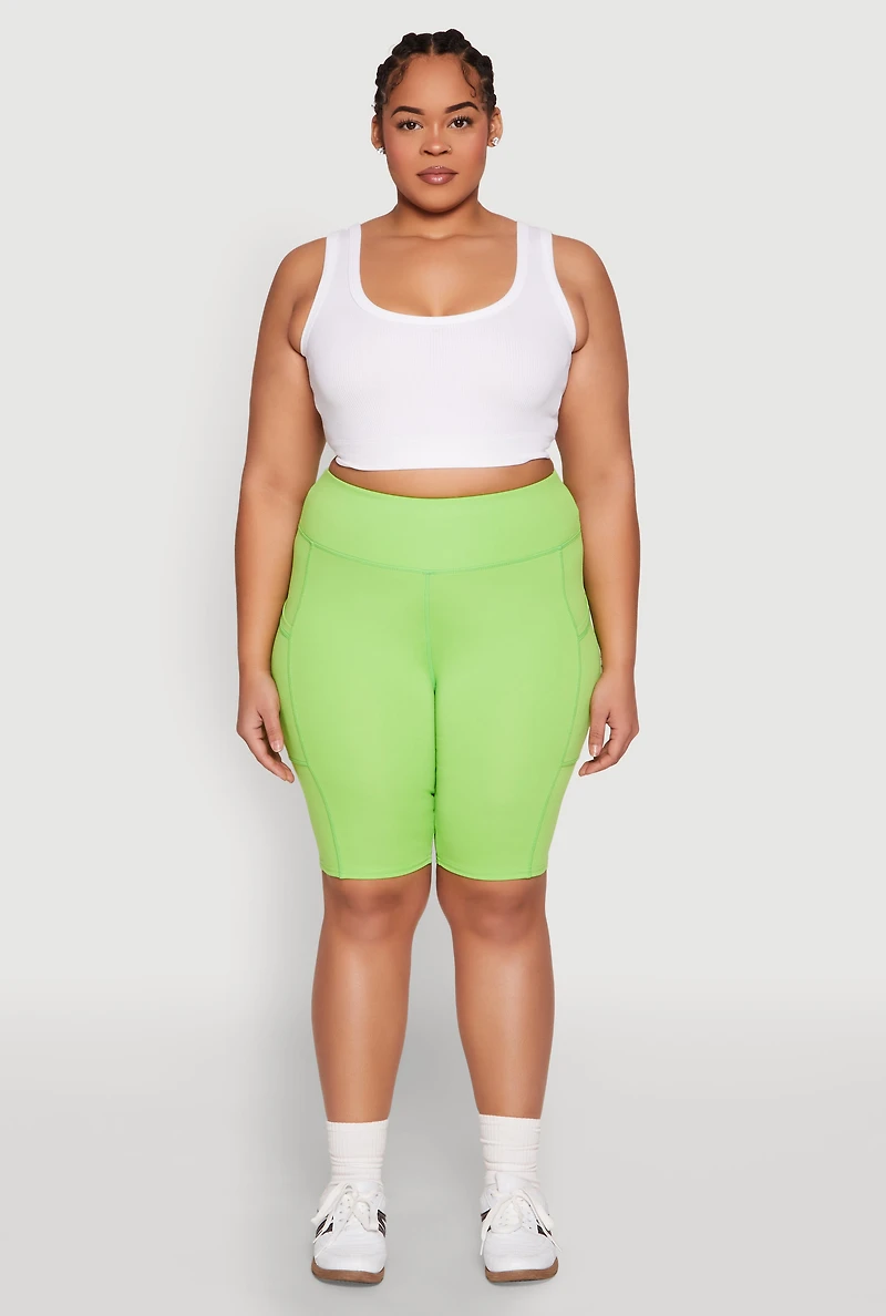 Womens Plus Spandex Biker Shorts, 2X