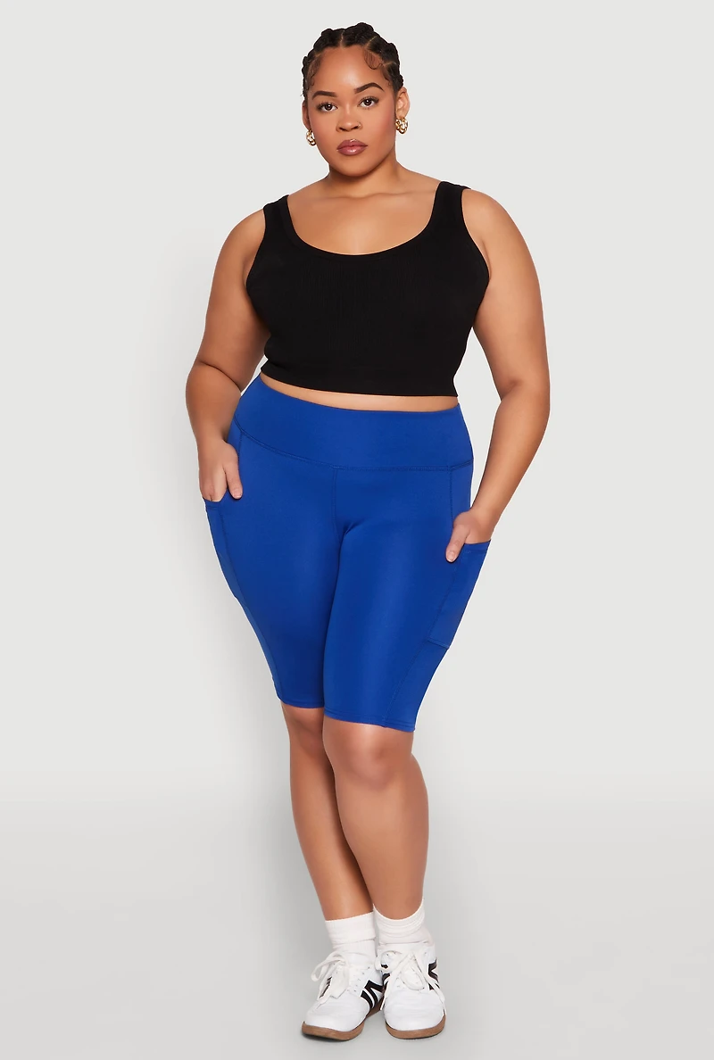 Plus Spandex Biker Shorts