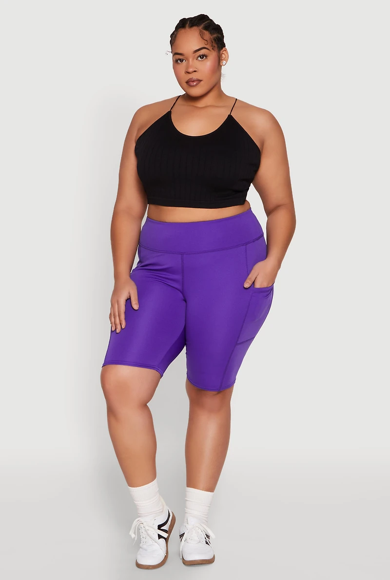 Plus Spandex Biker Shorts