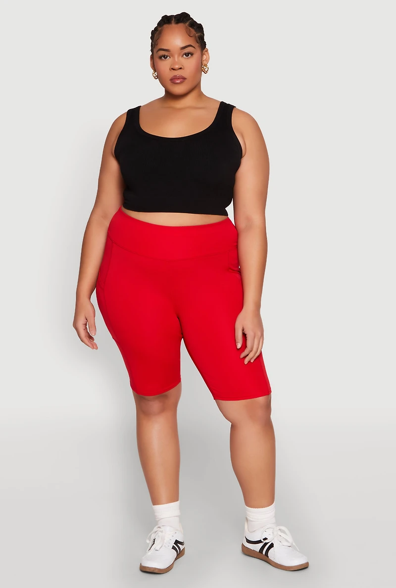 Plus Spandex Biker Shorts