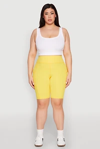 Plus Spandex Biker Shorts