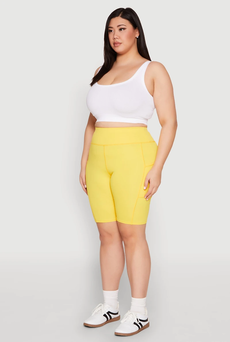 Plus Spandex Biker Shorts