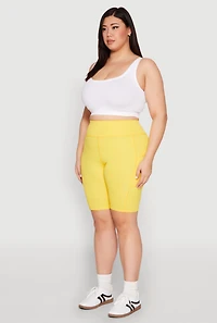 Plus Spandex Biker Shorts