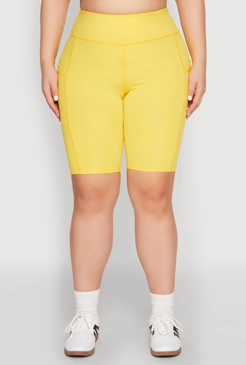 Plus Spandex Biker Shorts