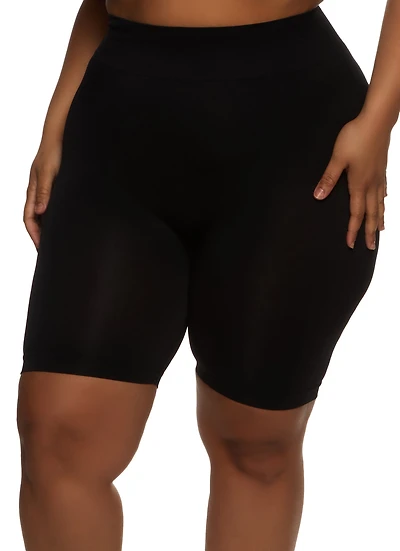 Plus High Waist Seamless Bike Shorts