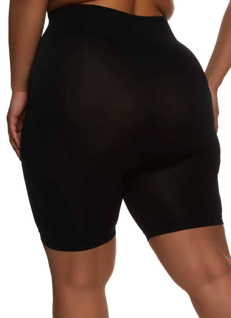 Plus High Waist Seamless Bike Shorts