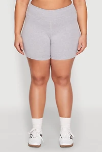 Womens Plus High Waist Bike Shorts,