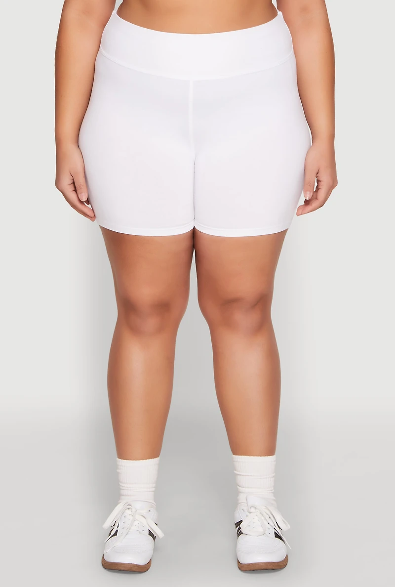 Plus High Waist Bike Shorts