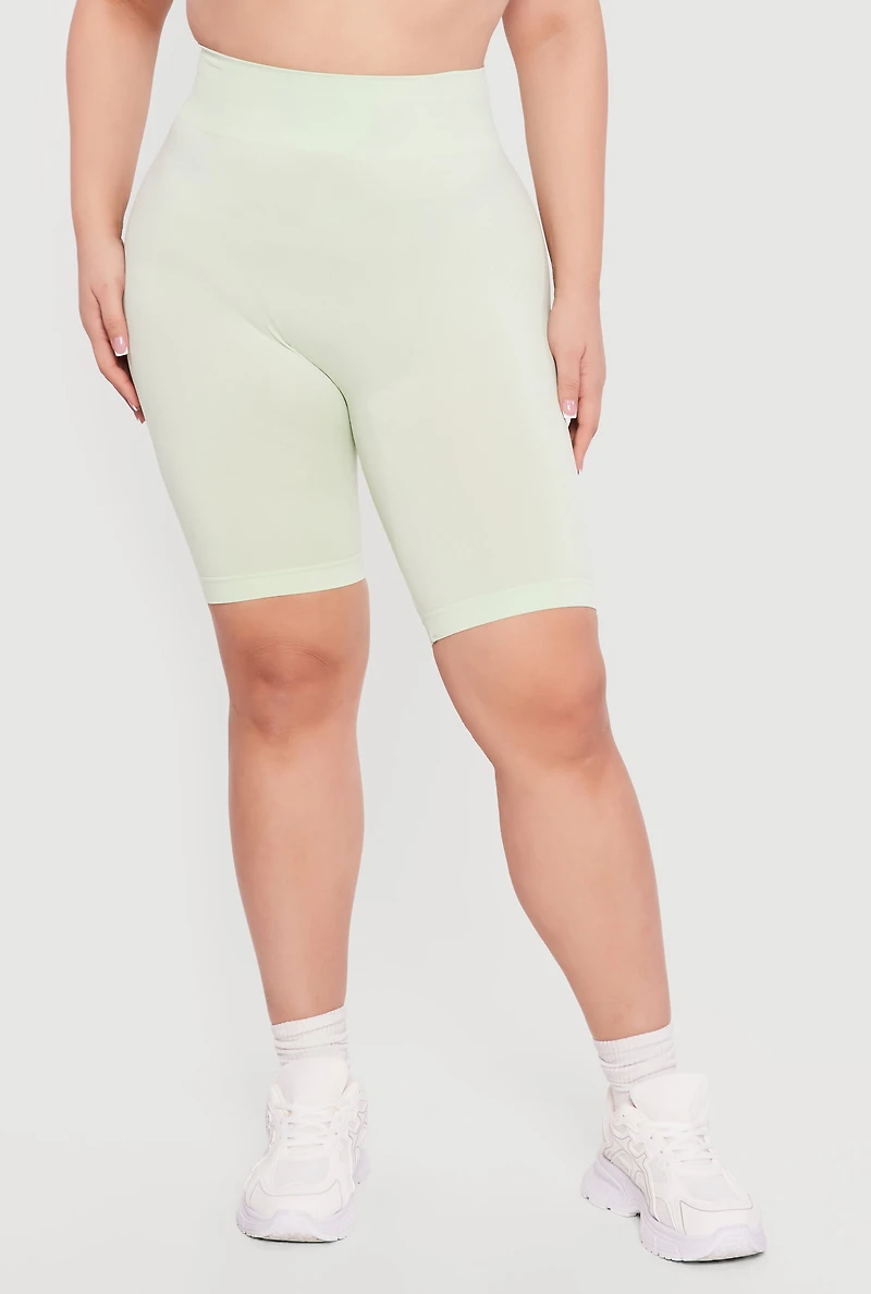 Plus High Waisted Seamless Bike Shorts