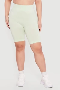 Plus High Waisted Seamless Bike Shorts