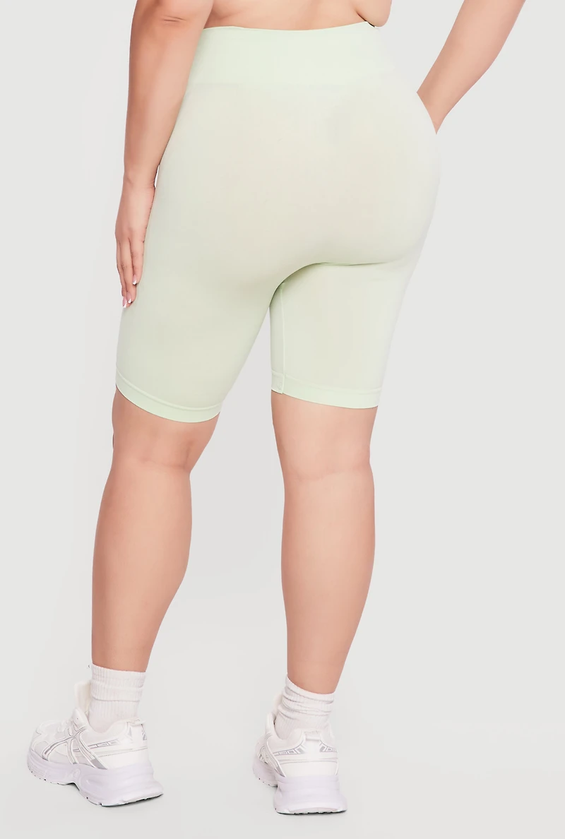 Plus High Waisted Seamless Bike Shorts
