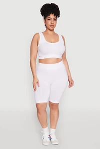 Plus High Waist Seamless Biker Shorts