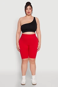 Plus High Waist Seamless Biker Shorts