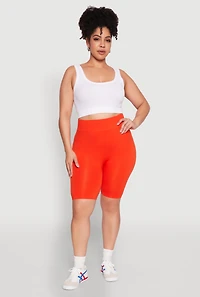 Plus High Waist Seamless Biker Shorts