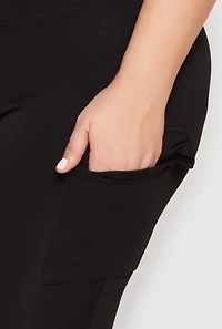 Plus Spandex Cargo Biker Shorts