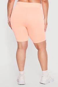 Plus Seamless Varsity Stripe High Waisted Biker Shorts