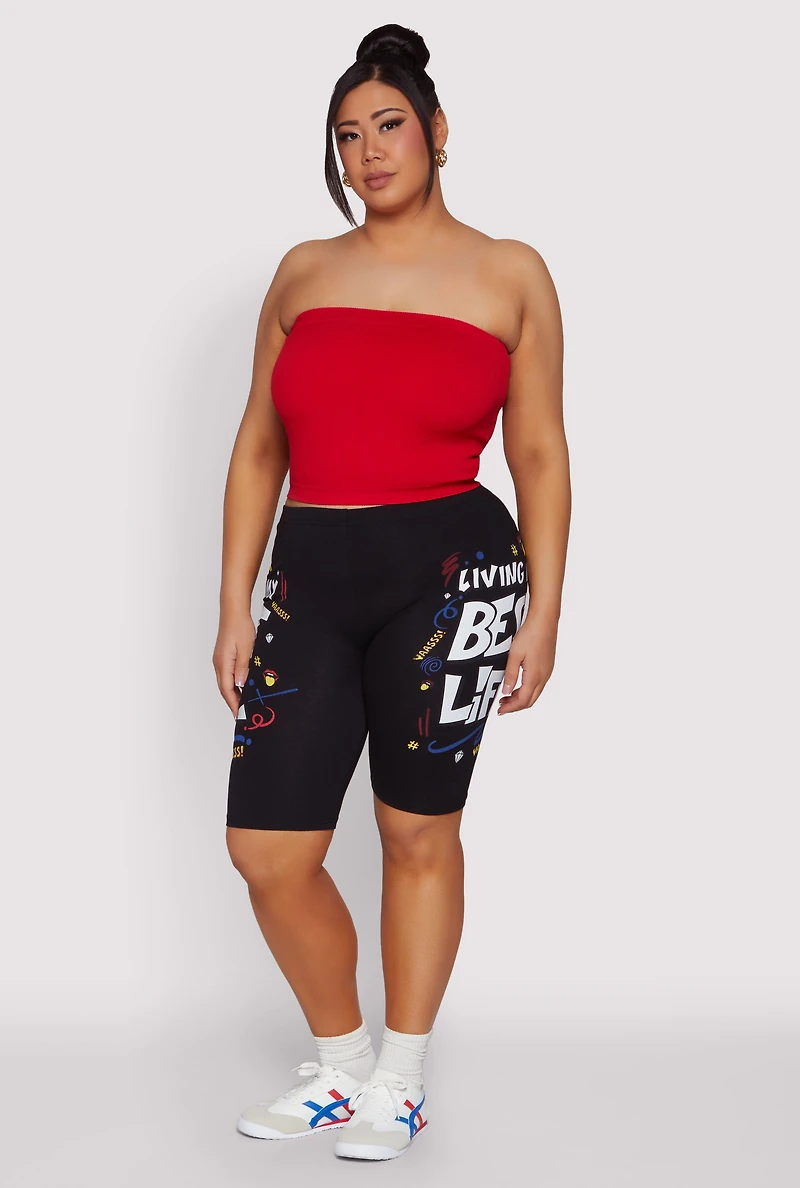 Plus Living My Best Life Graphic Shorts