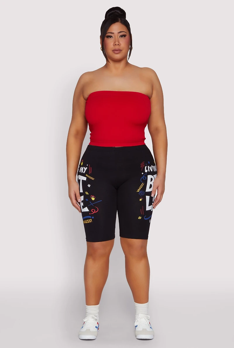 Plus Living My Best Life Graphic Shorts