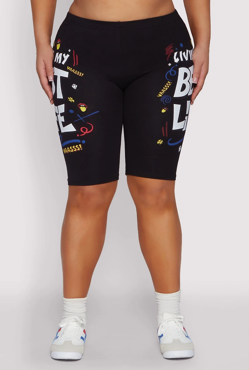 Plus Living My Best Life Graphic Shorts