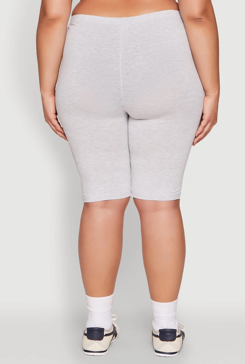 Womens Plus Blessed By God Graphic Biker Shorts, 1X